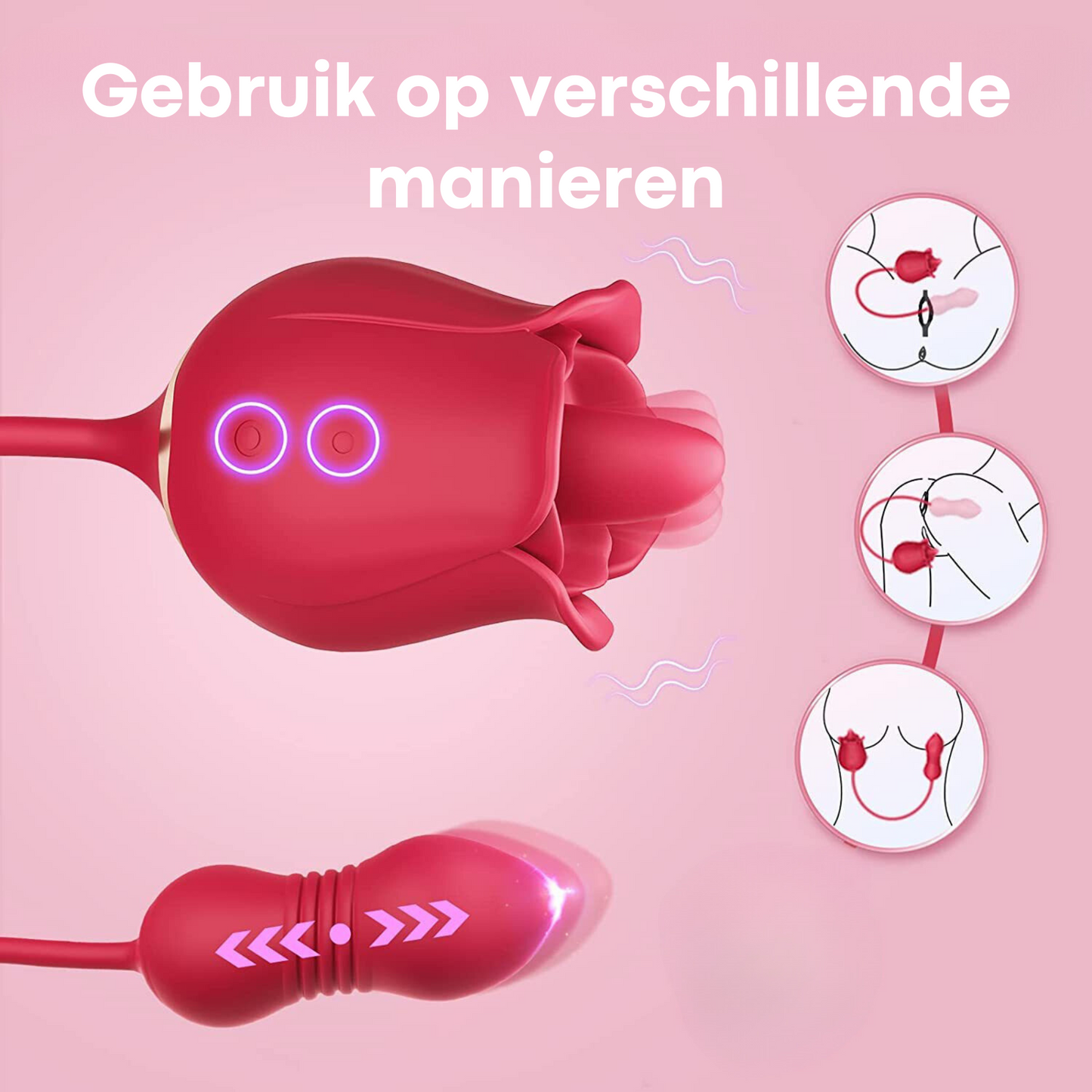 3 in 1 Roos Vibrator - Bef, G-Spot & Clitoris Stimulator