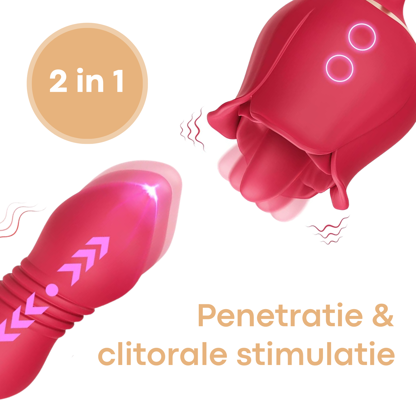 3 in 1 Roos Vibrator - Bef, G-Spot & Clitoris Stimulator