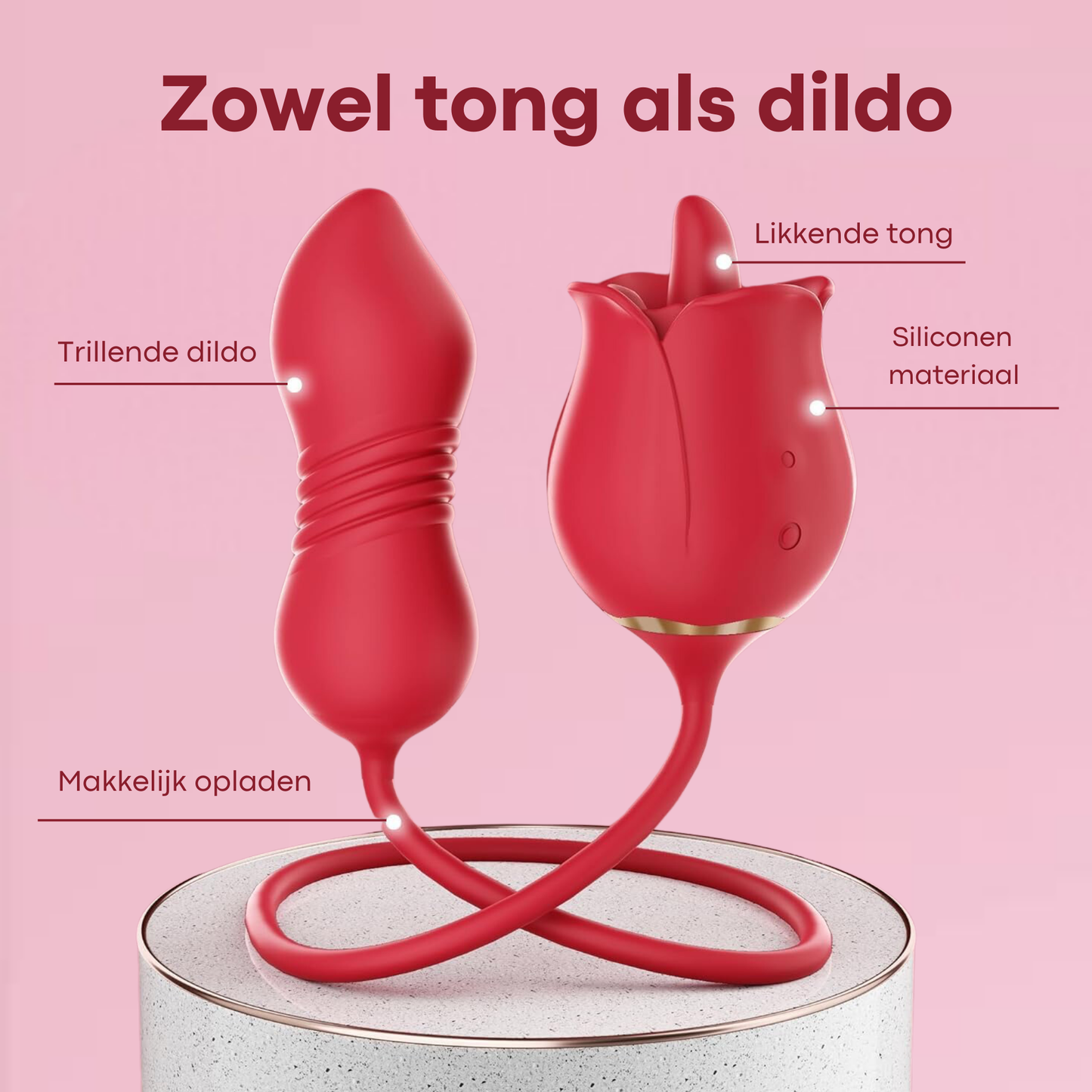 3 in 1 Roos Vibrator - Bef, G-Spot & Clitoris Stimulator